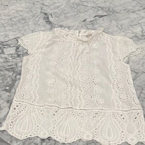 Adiva White Eyelet Lace Blouse